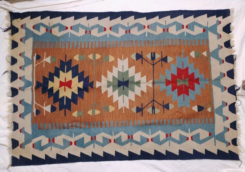 5.3 FT X 3.7 Ft Distressed Vintage Traditional Handmade Oriental Wool Kilim